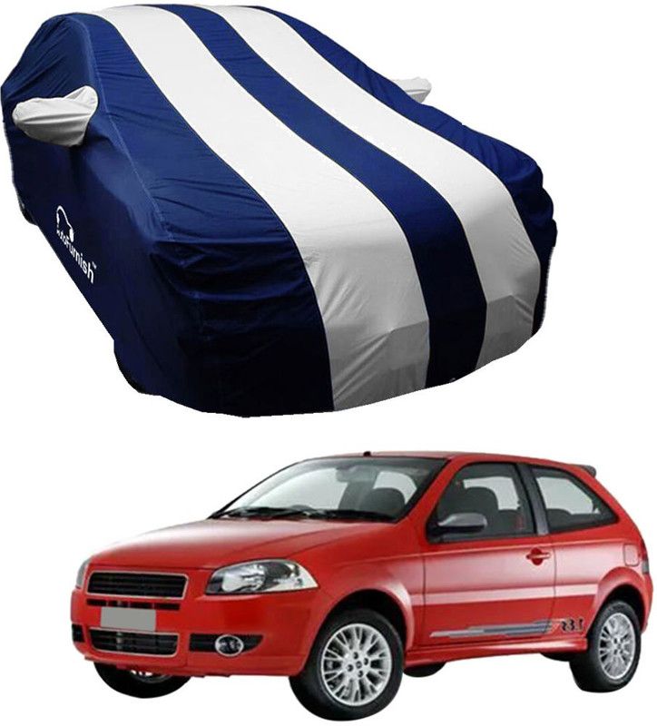 AutoFurnish Car Cover For Fiat Palio NV (With Mirror Pockets)  (Blue, Silver)