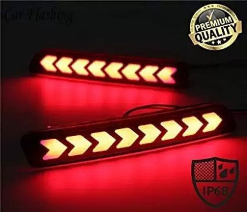 hari Rear Bumper LED DRL Reflector Running Matrix Indicator for all Maruti Suzuki Car Car Reflector Light  (Red)