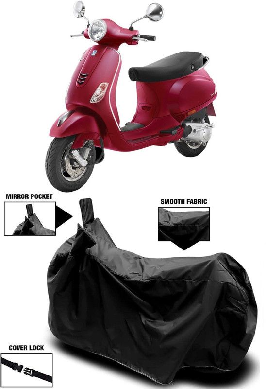 AutoFave Two Wheeler Cover for Vespa  (ZX 125, Black)