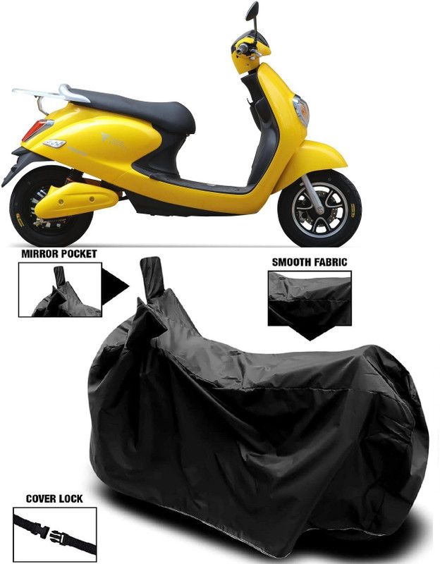 AutoFave Two Wheeler Cover for Techo Electra  (Emerge BS6, Black)