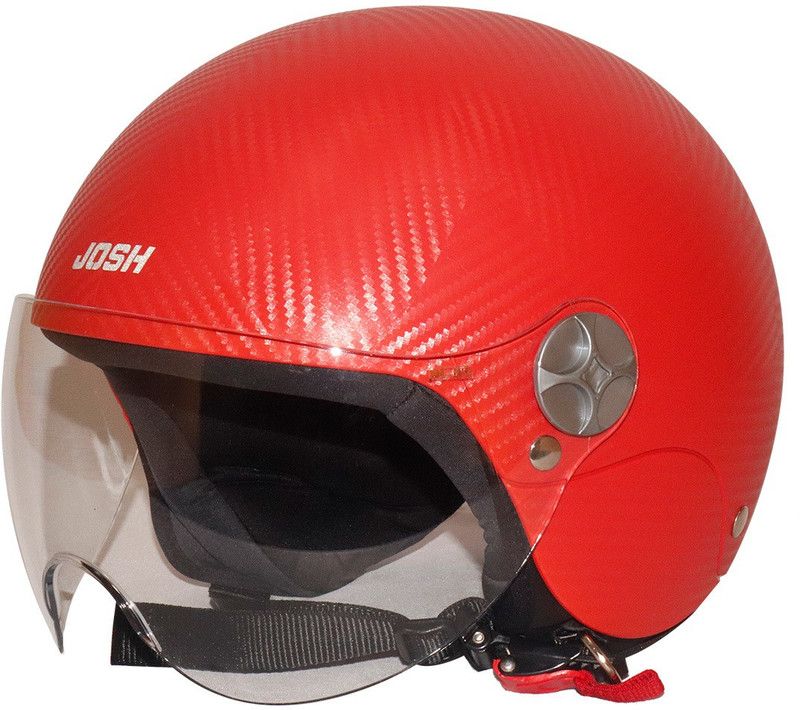 Steelbird SBH-16 Open Face Helmet for Kids Age 14 to 17 Years in Red with Plain visor Motorbike Helmet  (Red with Plain visor)
