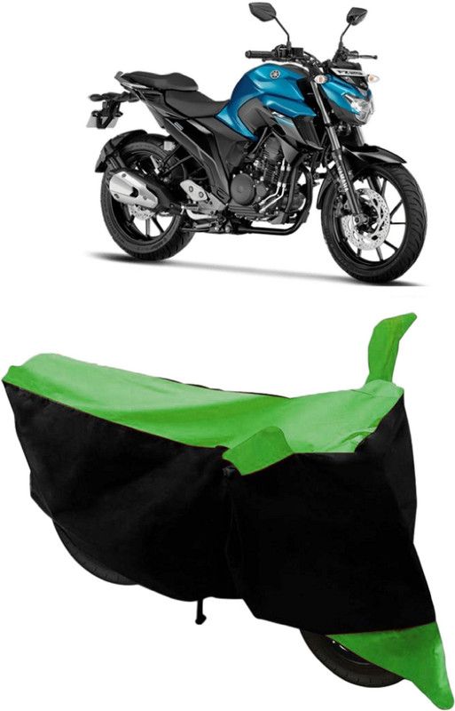 SHIVRAT Two Wheeler Cover for Yamaha  (FZ, Green, Black)