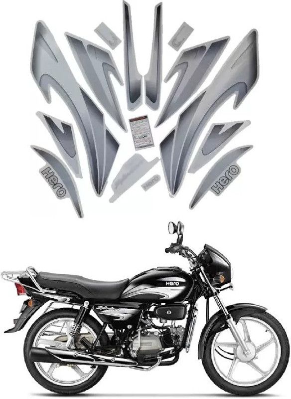Ubee Sticker & Decal for Bike  (Grey, Black)