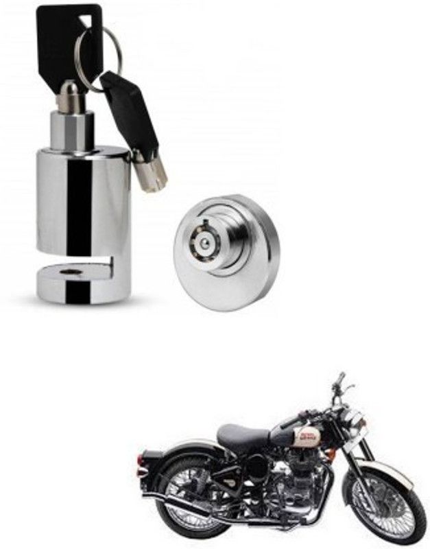 AS TRADERS Heavy Duty Disc Brake Lock Stainless Steel 7mm Pin for Royal Enfield Electra Heavy Duty Disc Brake Lock Stainless Steel 7mm Pin for Royal Enfield Electra Disc Lock  (Silver)
