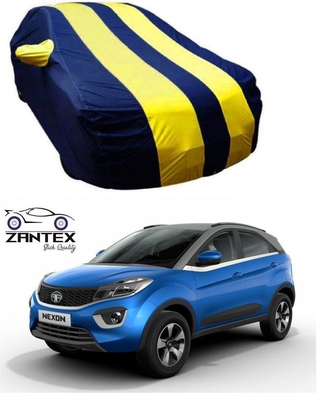 ZANTEX Car Cover For Tata Nexon (With Mirror Pockets)  (Blue, Yellow)