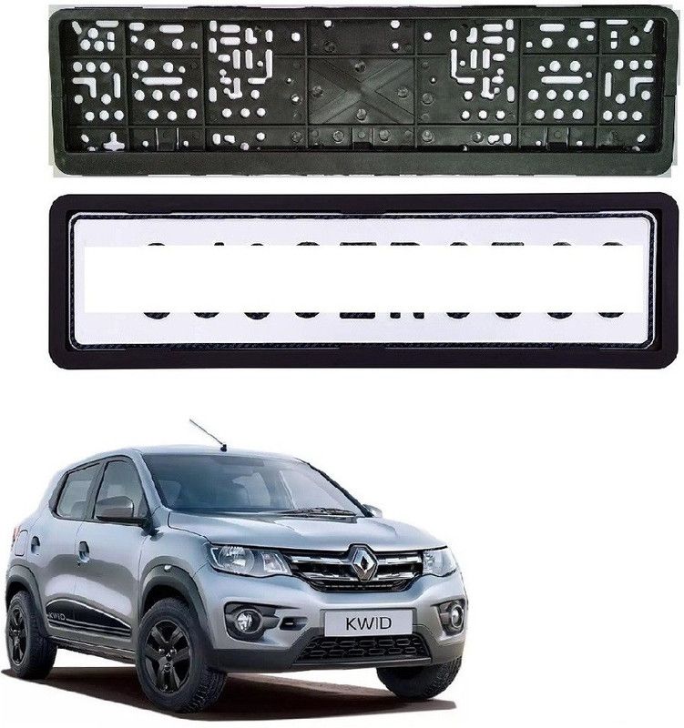 SPREADX Car number plate frame protective holder Front&Back Side for Renault Kwid Car Number Plate  (Plastic 14 cm x 2 cm)