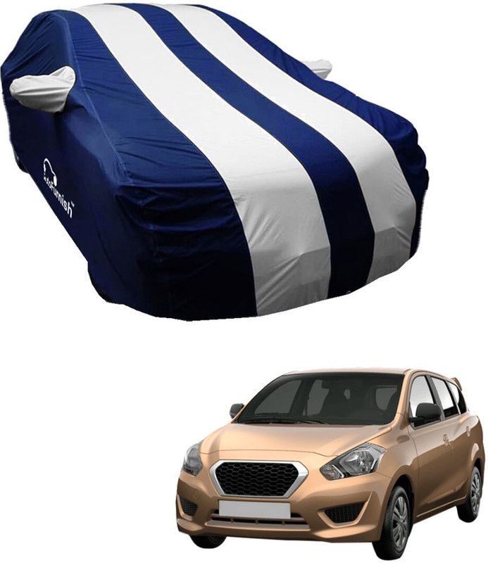 AutoFurnish Car Cover For Datsun Go+ (With Mirror Pockets)  (Blue, Silver)