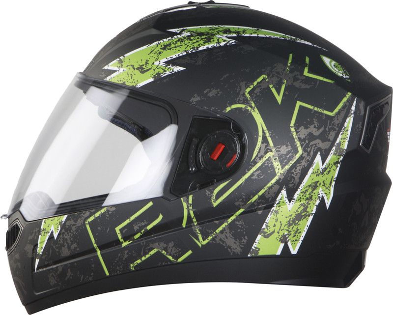 Steelbird SBA-1 R2K LIVE Full Face Helmet in Matt Black Green Motorbike Helmet  (Matt Black Green with Clear Visor)
