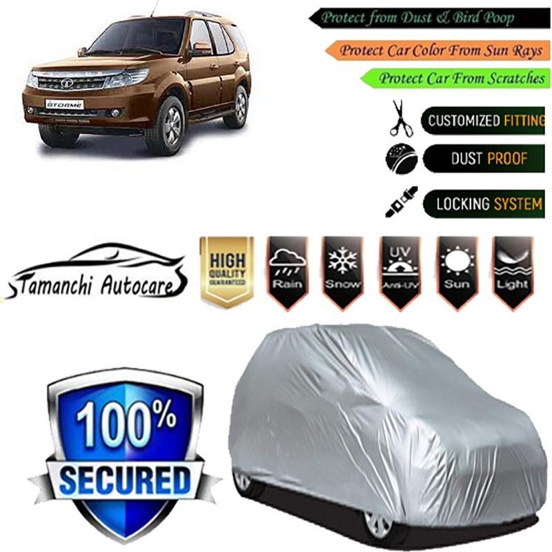 Tamanchi Autocare Car Cover For Tata Safari Storme  (Silver)