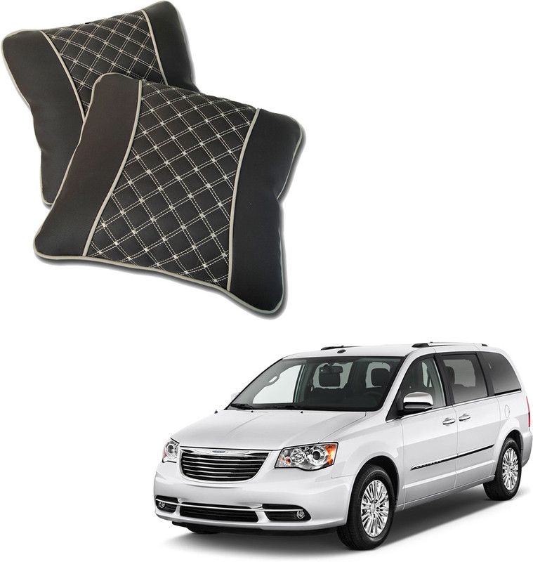 AutoFurnish Brown Leatherite Car Pillow Cushion for Toyota  (Square, Pack of 2)