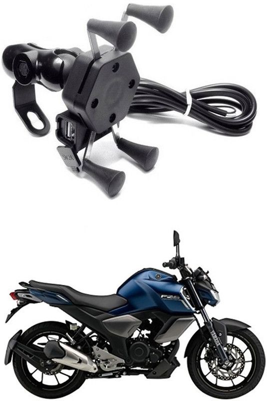 Enfield Works X-Grip Mobile Holder With USB Charger For Bike EW-717 Bike Mobile Holder  (Black)
