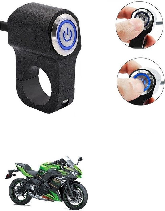 Qiisx CNC On/Off Motorcycle Handlebar Fitting With Light For Kawasaki Ninja 650 Handle Bar Grip For Kawasaki Universal For Bike  (Pack of 1)