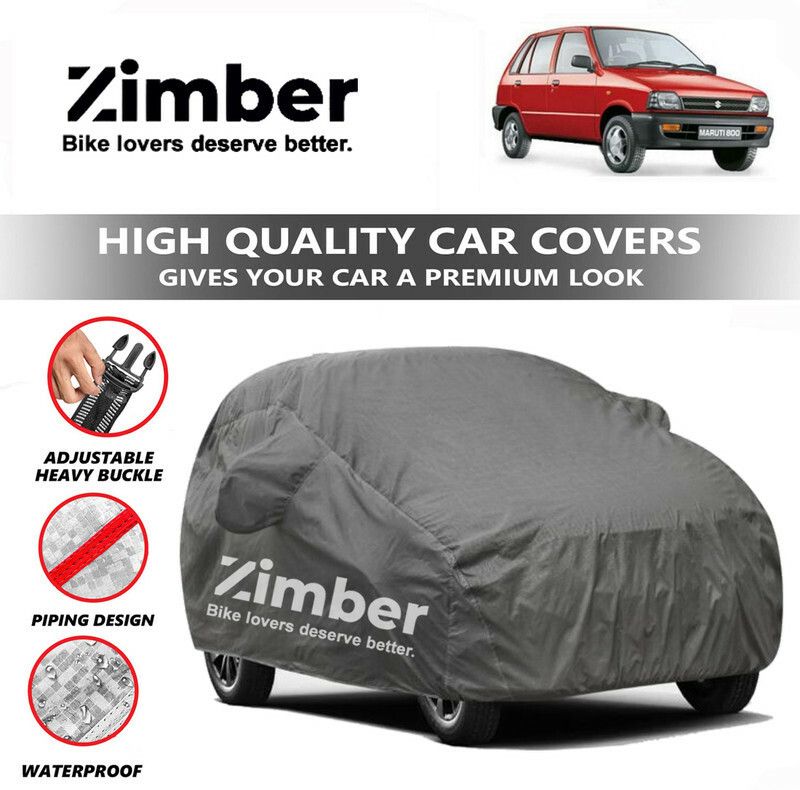 ZIMBER Car Cover For Maruti 800 (With Mirror Pockets)  (Grey)