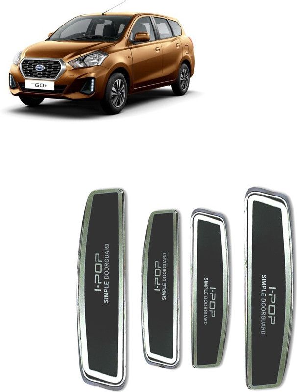 Etradezone Plastic Car Door Guard  (Black, Silver, Pack of 4, Datsun, Go)