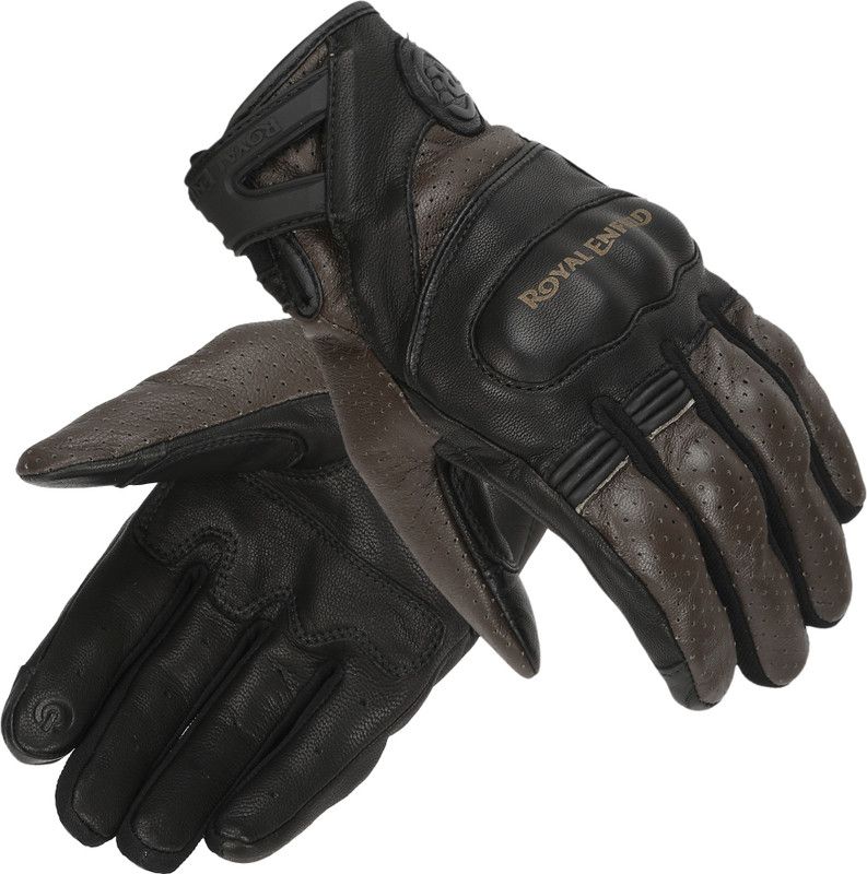 ROYAL ENFIELD Stalwart Riding Gloves Riding Gloves  (Black & Brown)