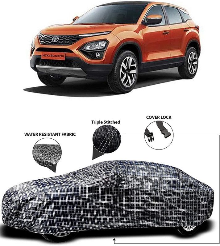 THE REAL ARV Car Cover For Tata Buzzard (With Mirror Pockets)  (White, Black)