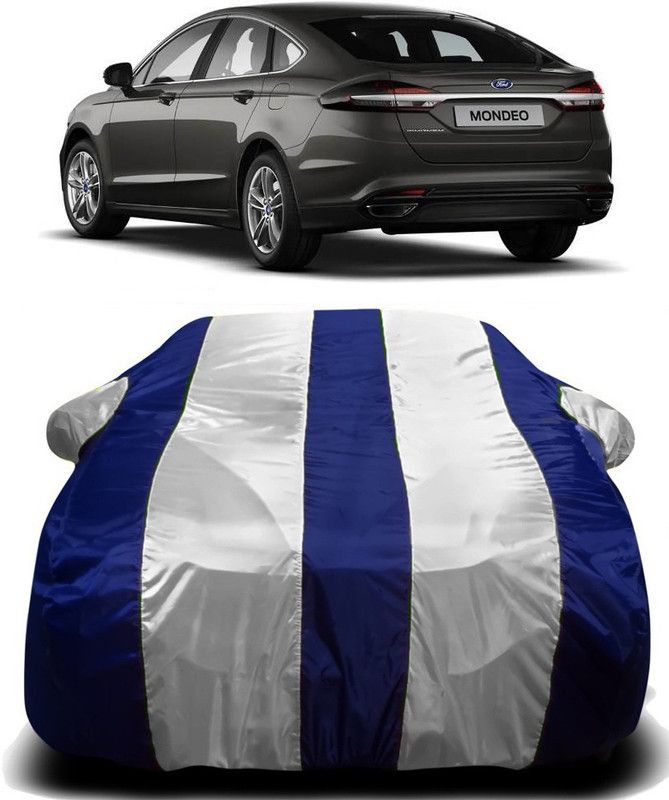 Furious3D Car Cover For Ford Mondeo (With Mirror Pockets)  (White, Blue)