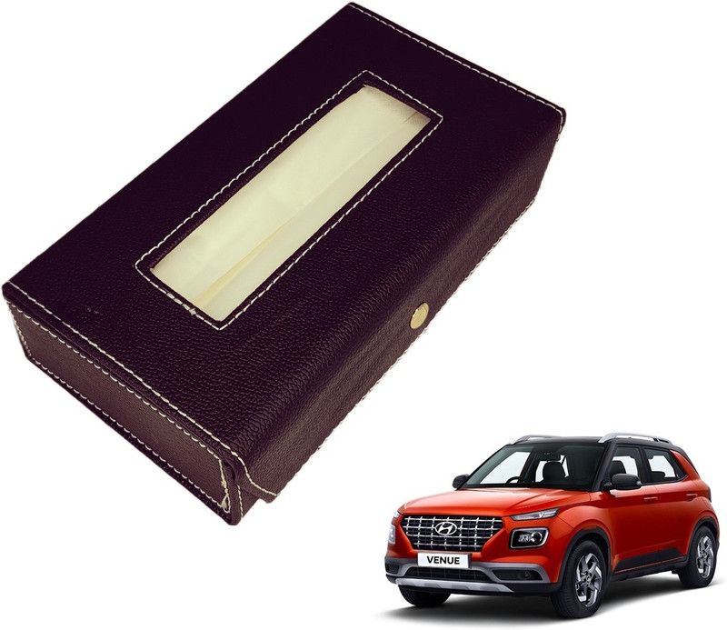 MOCKHE Basic-Black Tissue Box Leatherette-206 Vehicle Tissue Dispenser  (Black)
