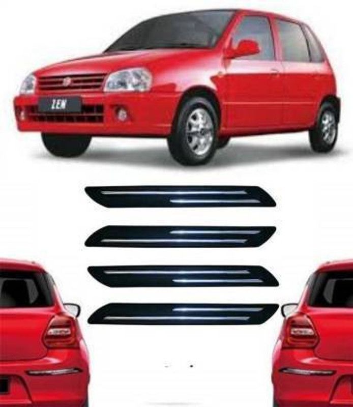 Gadiparts Rubber Car Bumper Guard  (Black, Pack of 4, Maruti, Zen)