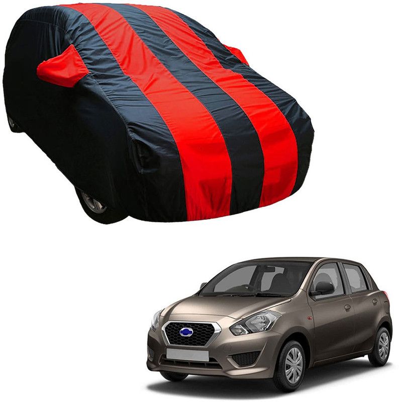 SS Zeeber Car Cover For Datsun Datsun GO Datsun GO A Option Petrol (With Mirror Pockets)  (Blue, Red)