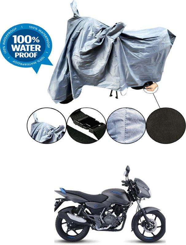 RONISH Waterproof Two Wheeler Cover for Bajaj  (Pulsar 125 Neon, Grey)