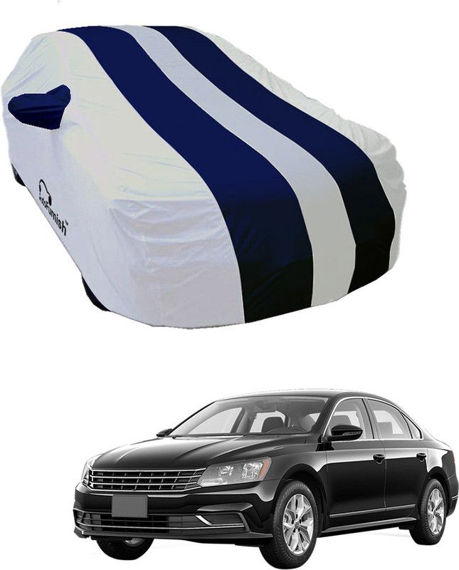 AutoFurnish Car Cover For Volkswagen Passat (With Mirror Pockets)  (White, Blue, For 2007, 2008, 2009, 2010, 2011, 2012, 2013, 2014 Models)