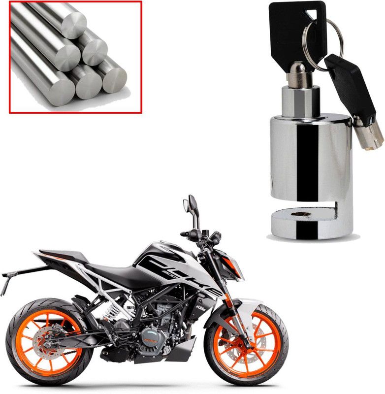 ZRIDE Heavy Duty Disc Brake Lock Anti-Theft Stainless Steel 7mm Pin Wheel Lock for Bike and Motorcycle For KTM Duke 200 Disc Lock  (Silver)