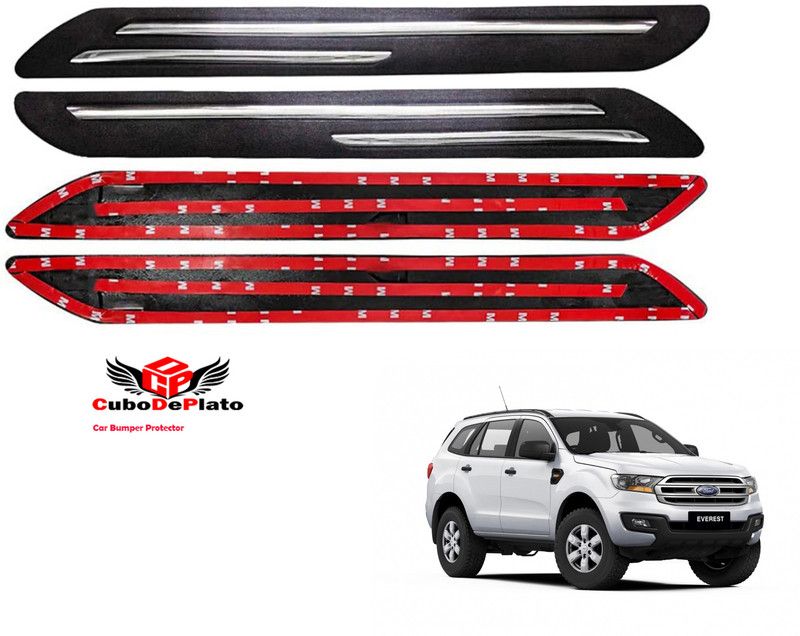 CuboDePlato Rubber Car Bumper Guard  (Black, Red, Pack of 4, Ford, Endeavour)