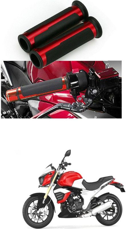 PRTEK 7/8 Handle Bar CNC Aluminum Rubber Handlebar Hand Grips 10 Handle Bar Grip For TVS Max 4R  (Pack of 2)