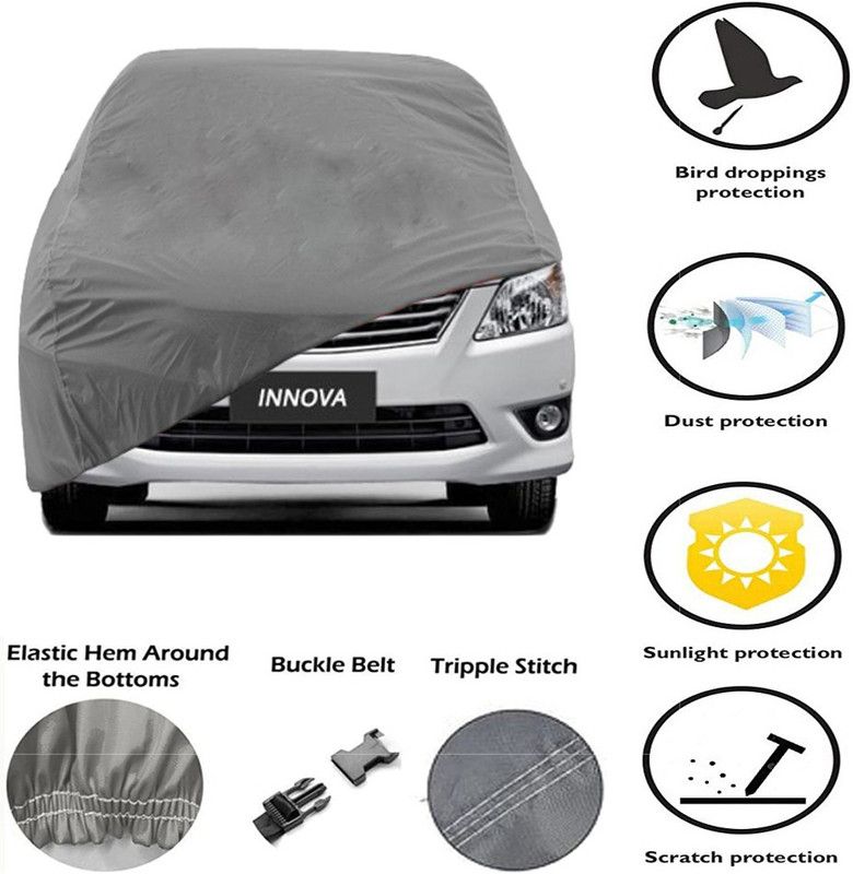 DING-DONG Car Cover For Toyota Innova (Without Mirror Pockets)  (Grey)