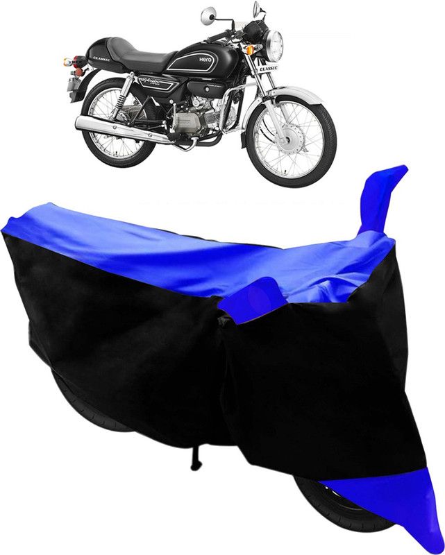 Purpleheart Two Wheeler Cover for Hero  (Splendor Pro Classic, Black, Blue)