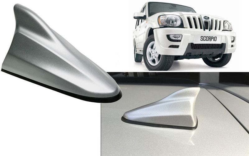Auto Kite Silver Shark Fin Replacement Signal (AM/FM)Receiver Antenna For Scorpio Hidden Vehicle Antenna