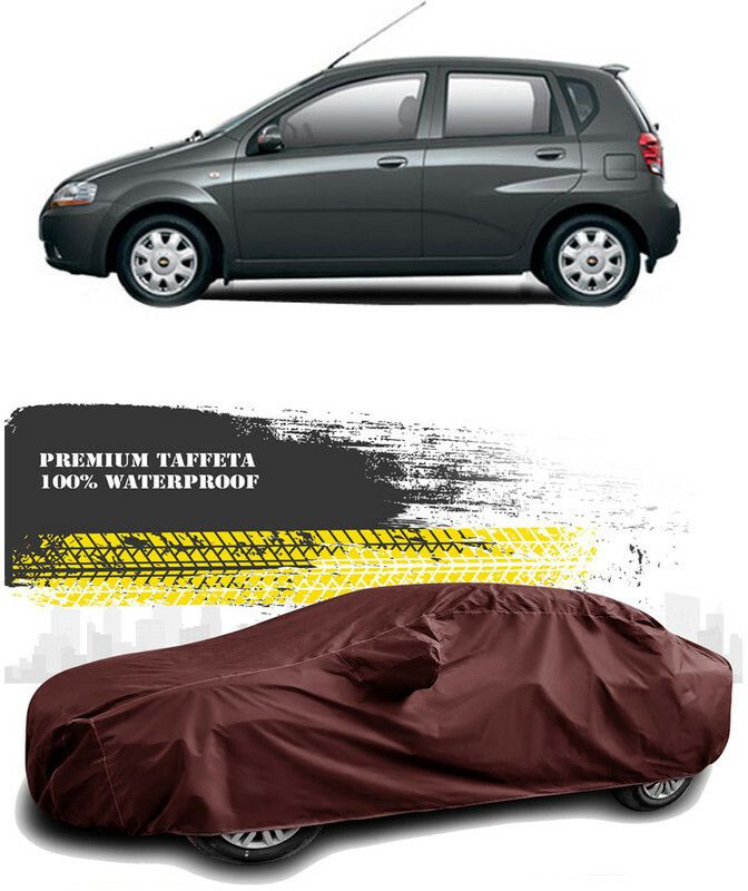 AutoTiger Car Cover For Chevrolet Aveo U-VA (With Mirror Pockets)  (Maroon)