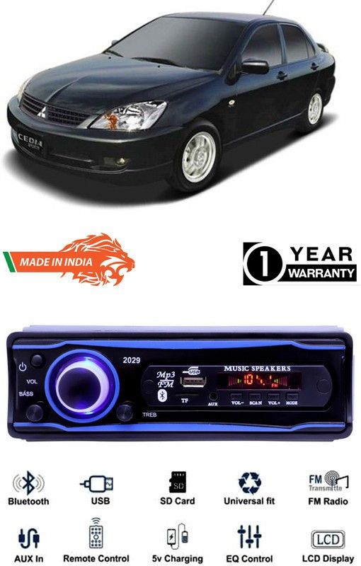Genipap Blue 2029 USB/AUX/SD/BLUETOOTH/FM/MP3 BOOM MASTER STANDARD- GP424 Car Stereo  (Single Din)