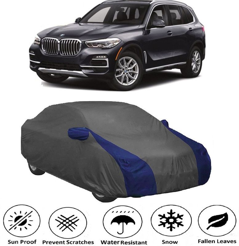 Genipap Car Cover For BMW X5 (With Mirror Pockets)  (Grey, Blue)