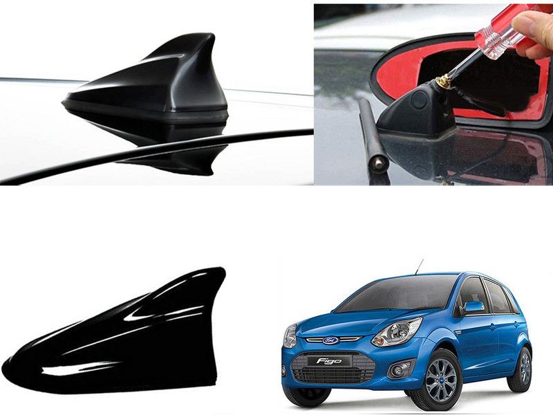 EXCHANGE CARTRENDING Antenna_Blk_Ford Figo Type 2 Shark Fin Roof top Signal Receiver AM/FM Antenna for Ford Figo Type 2 Hidden Vehicle Antenna