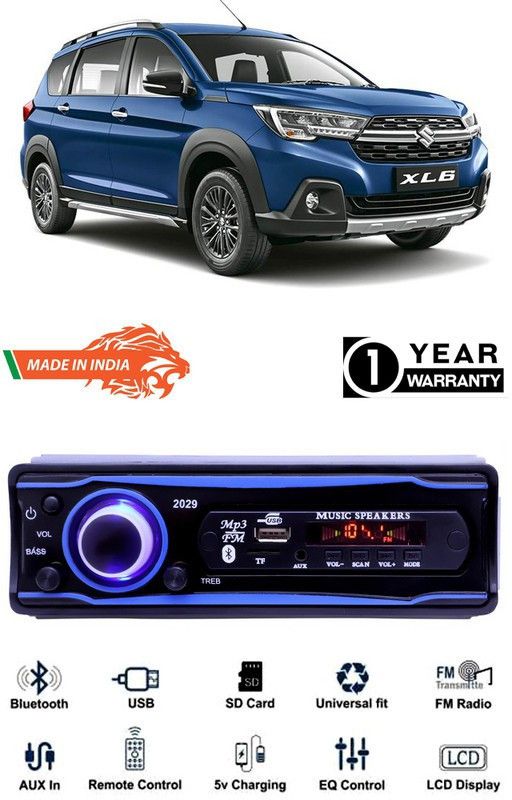 Bluedrum Blue 2029 USB/AUX/SD/BLUETOOTH/FM/MP3 BOOM MASTER STANDARD- B-D355 Car Stereo  (Single Din)