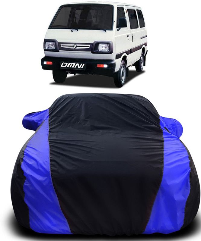 CoNNexXxionS Car Cover For Maruti Suzuki Omni (With Mirror Pockets)  (Black, Blue)