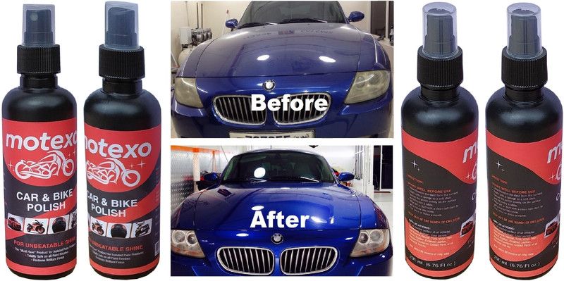 MOTEXO Liquid Car Polish for Exterior, Leather, Windscreen, Metal Parts, Headlight, Dashboard, Bumper, Chrome Accent  (800 ml, Pack of 4)