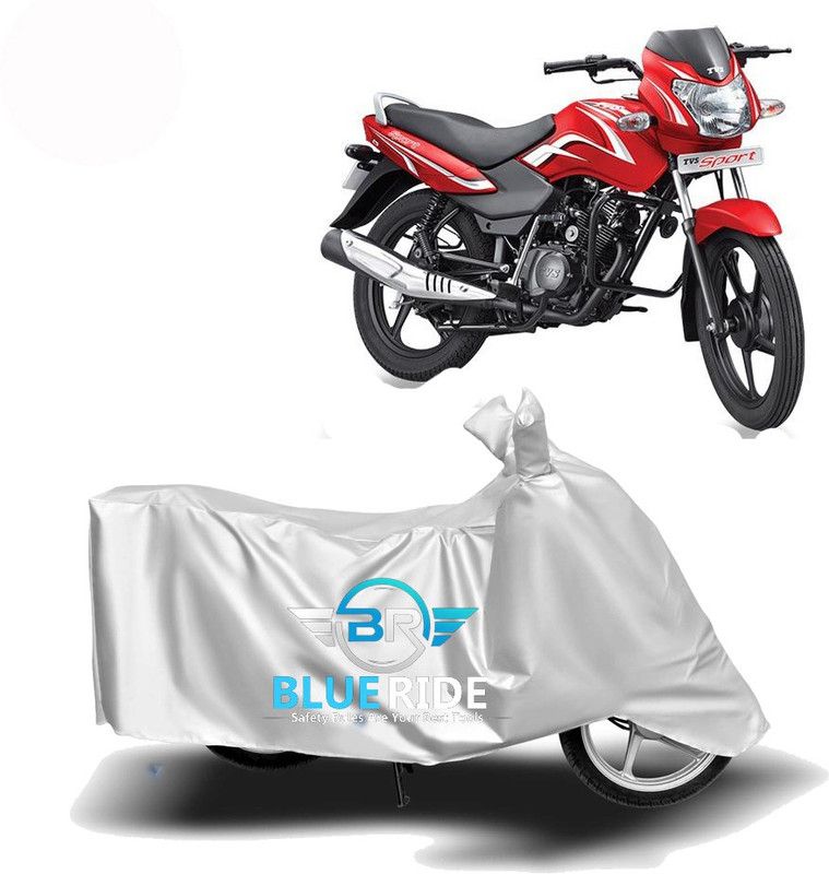 BLUERIDE Two Wheeler Cover for TVS  (Sport, Silver)