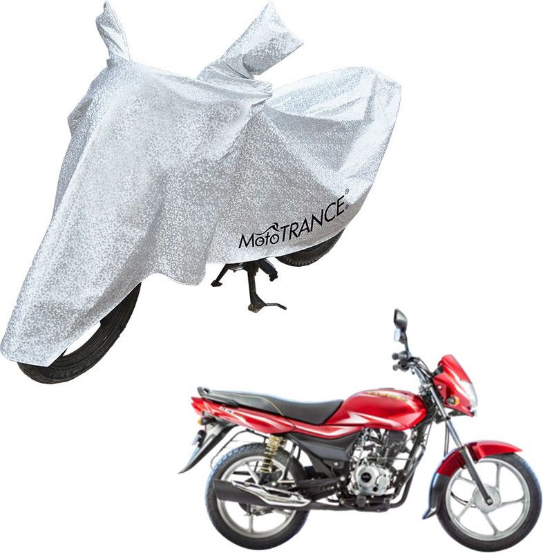 MOTOTRANCE Waterproof Two Wheeler Cover for Bajaj  (Platina, Silver)