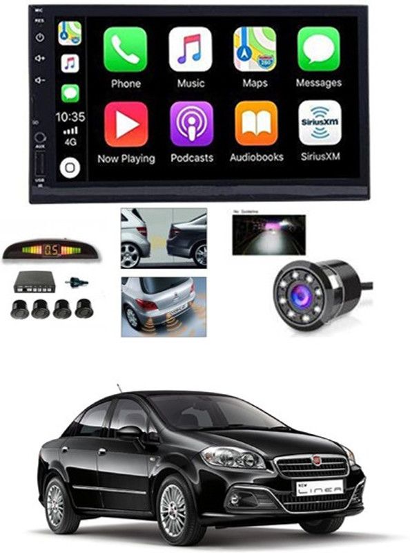 RKPSP 7 INCH Full Double Din Car Screen Stereo Media Player Audio Video Touch Screen Stereo Full HD with MP3/MP4/MP5/USB/FM Player/WiFi/Bluetooth & Mirror Link with Back Rear Camera & Black Sensor For Linea Car Stereo  (Double Din)