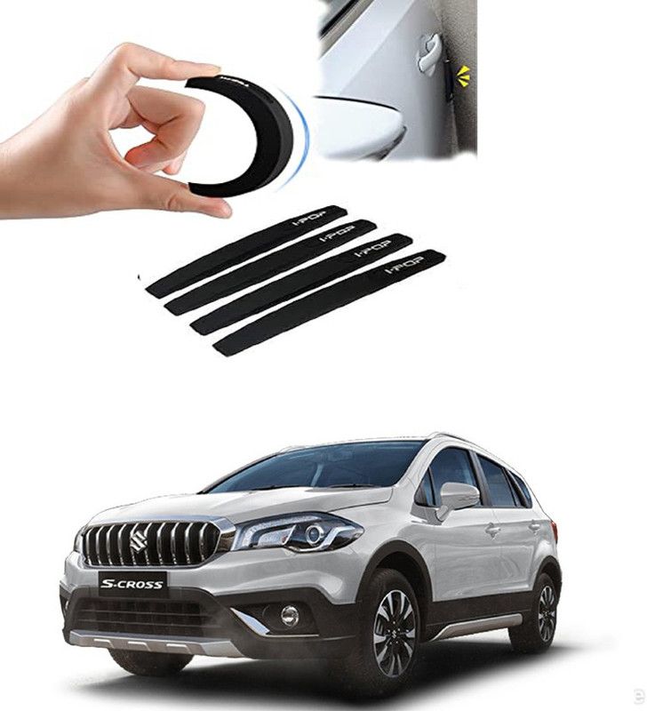 ACCESSORIQUE Silicone Car Door Guard  (Black, Pack of 4, Maruti, S-Cross)