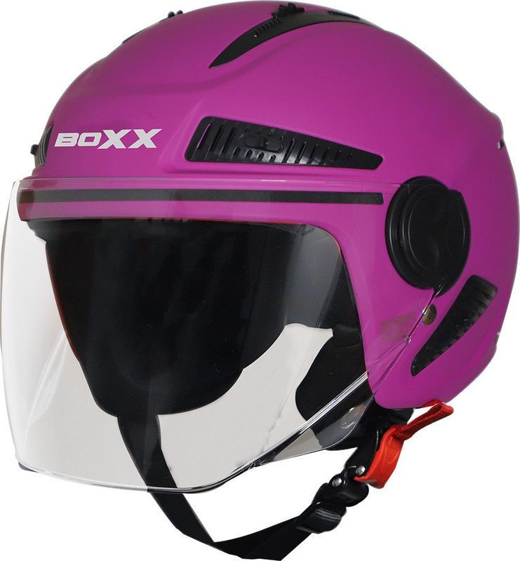Steelbird Open Face Helmet, ISI Certified Helmet in Matt Cherry with Clear Visor Motorbike Helmet  (Glossy Purple)
