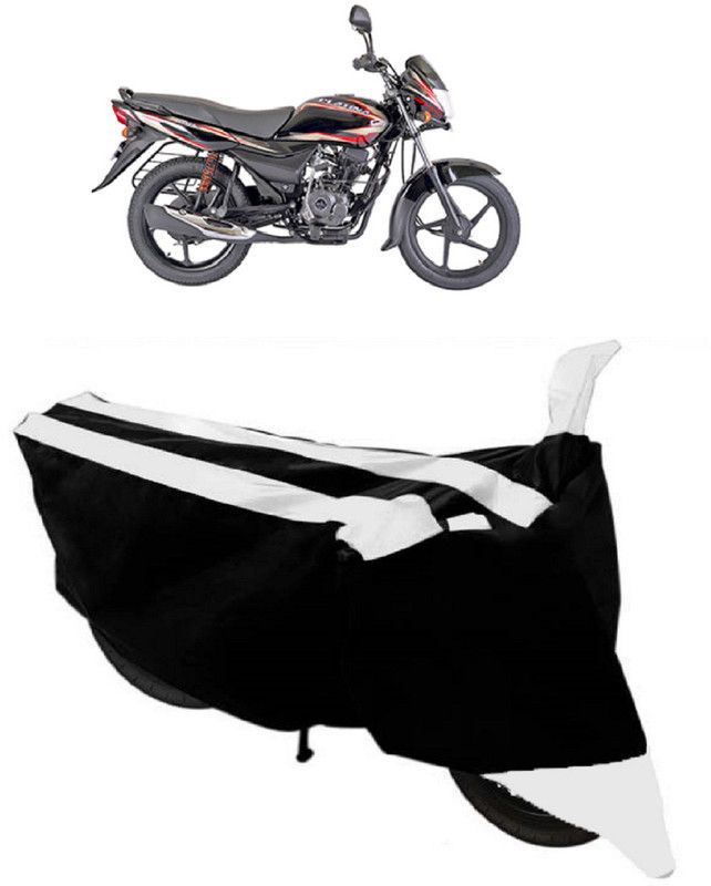 ABORDABLE Two Wheeler Cover for Bajaj  (Platina 100, Black, White)