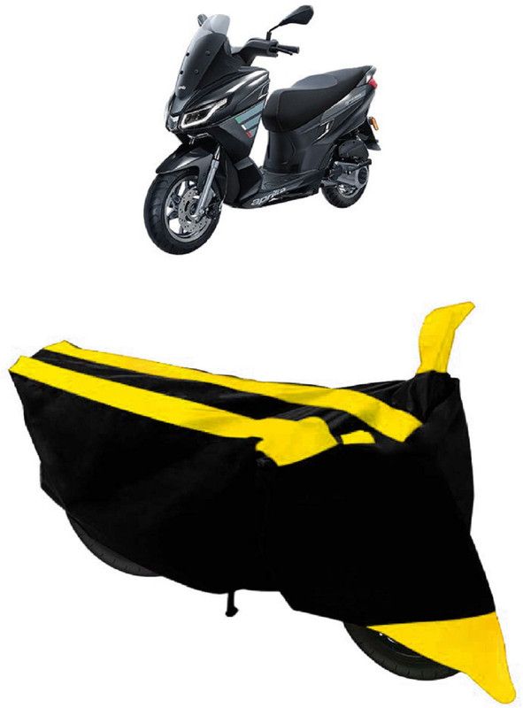ABORDABLE Two Wheeler Cover for Aprilia  (SXL 125 BS6, Black, Yellow)