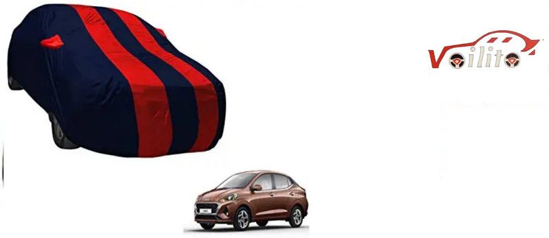 Voilito Car Cover For Hyundai Aura (Without Mirror Pockets)  (Red, Blue)