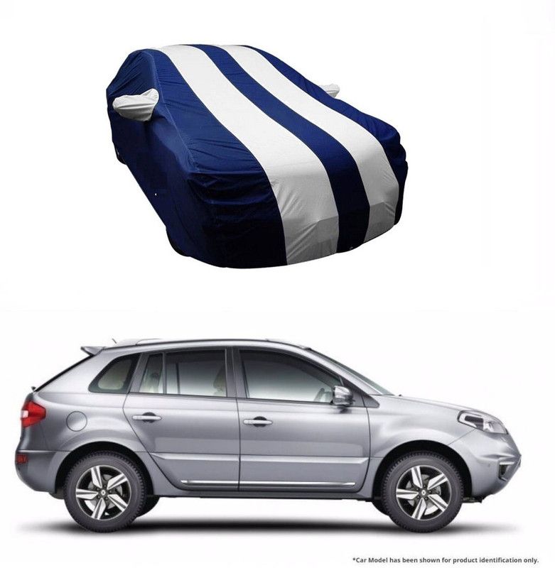 Flipkart SmartBuy Car Cover For Renault Koleos (With Mirror Pockets)  (White, Blue)