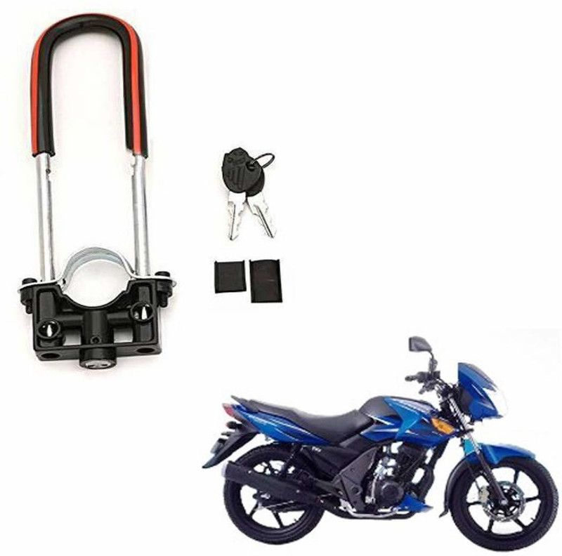 AS TRADERS U-Type Bike Anti Theft Front Shocker Lock Wheel Lock for Flame SR125 Wheel Lock  (Black)