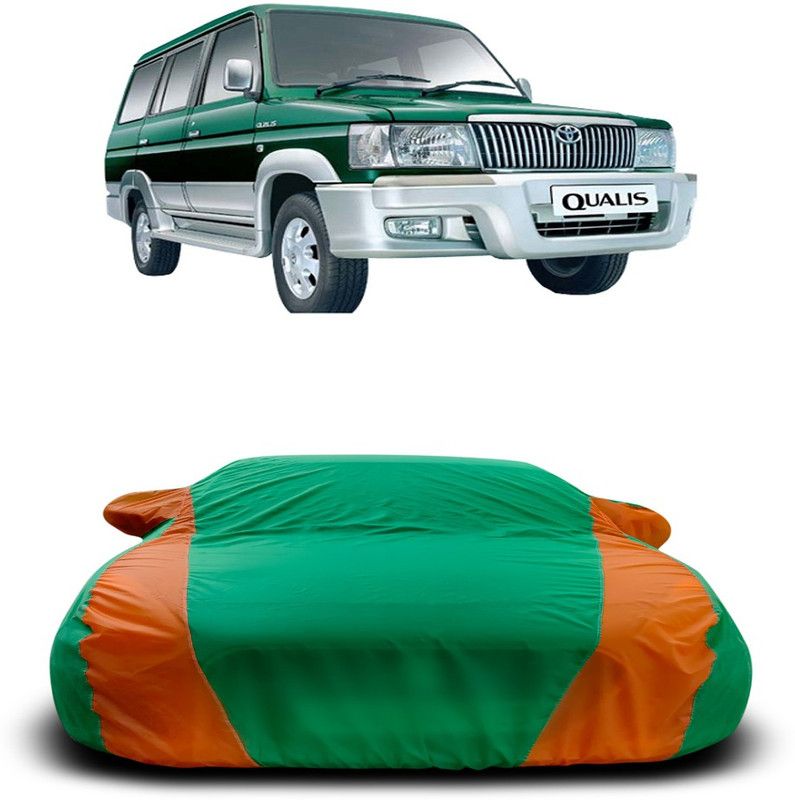 Ascension Car Cover For Toyota Qualis (With Mirror Pockets)  (Green, Orange)